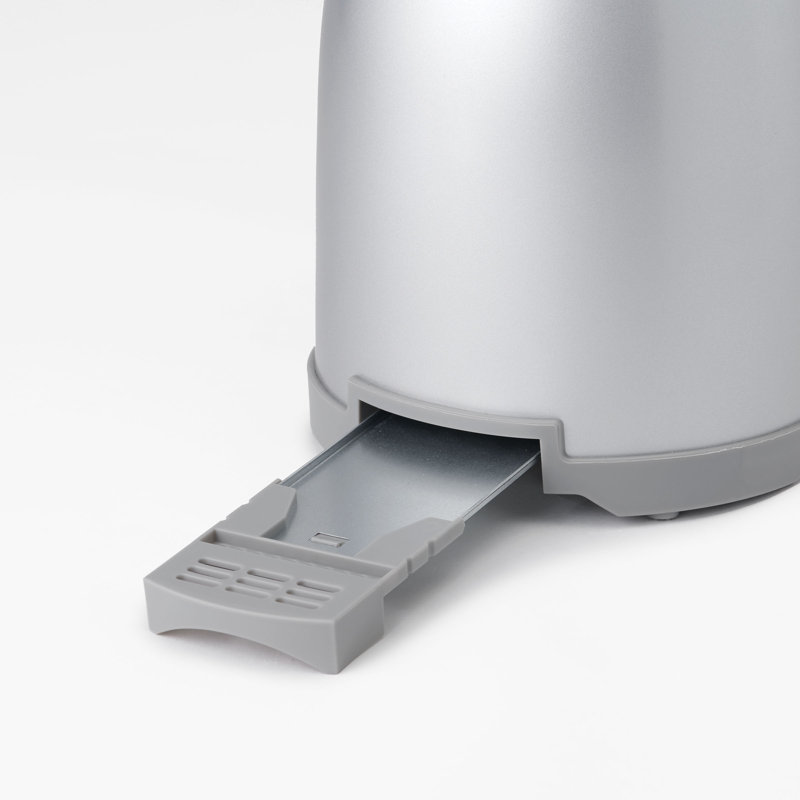 Silver Stainless Steel 2-Slice Toaster with Wide Slots and Crumb Tray