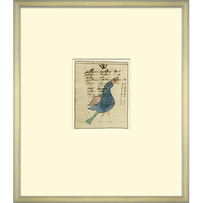 Mennonite Drawing, Blue Bird Giclee Print