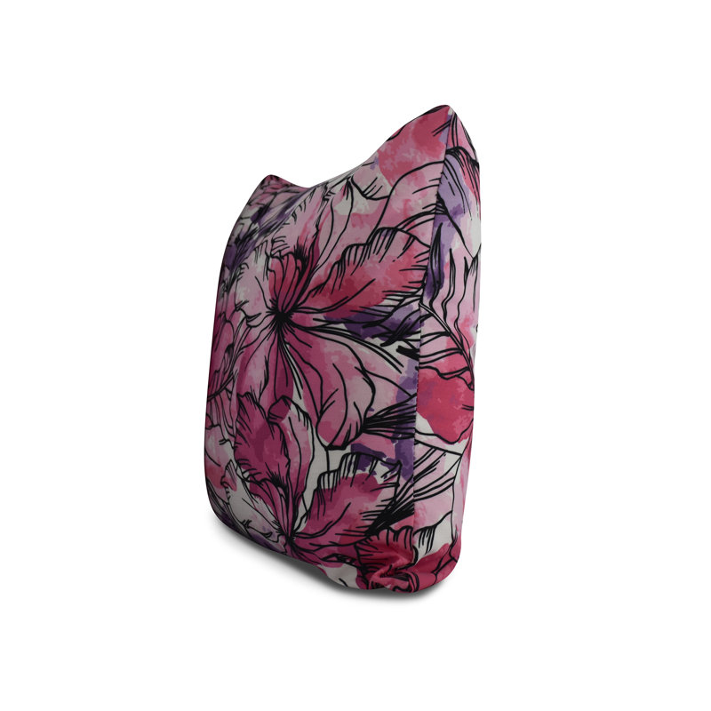Housse de coussin d'extérieur carré cubique Flare Flare, Mauve, 18 po x 18 po