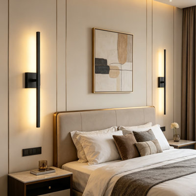 Ensemble d'appliques murales sans fil à piles rechargeables de 30 po avec télécommande et commande tactile sans fil, 8 000 mah, à intensité variable avec 3 températures de couleur pour le salon, la chambre à coucher et le meuble-lavabo