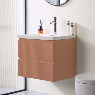  Meuble-lavabo flottant 24 po avec lavabo et double tiroir 24 po