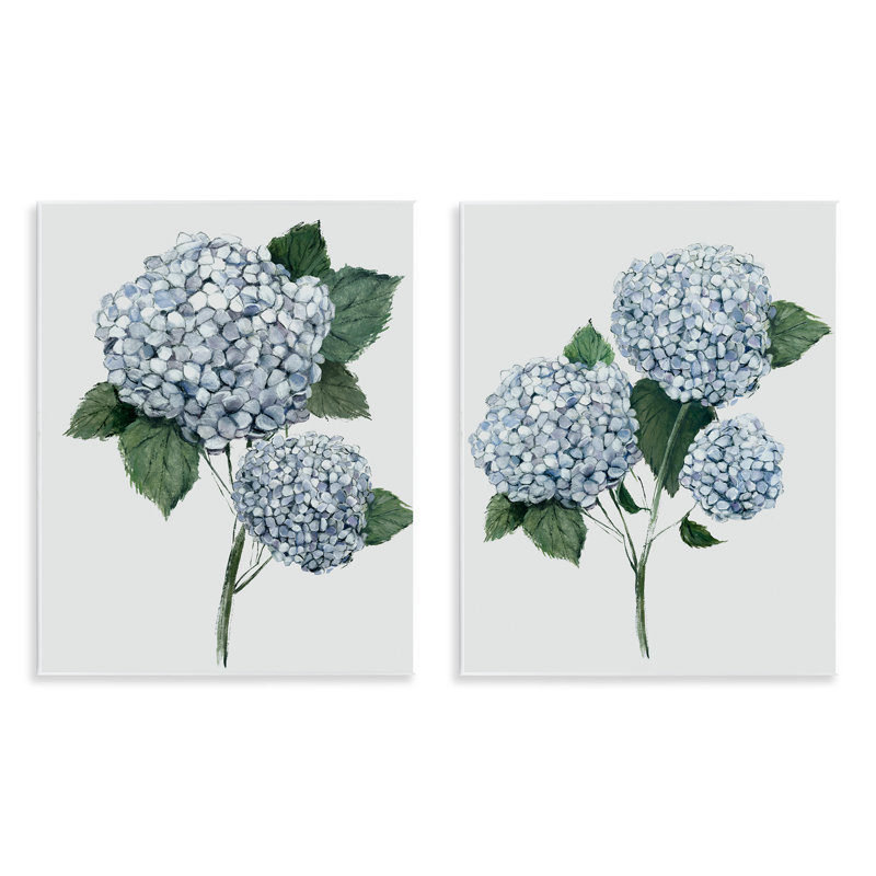 Ensemble de 2 plaques murales Branches of Country Hydrangea, design par Hannah Dawson