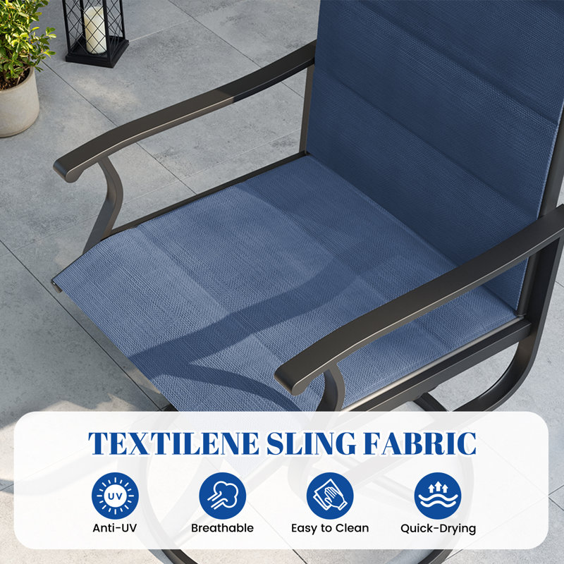 8 chaises de patio pivotantes pour l'extérieur 8 pièces, chaises de patio à cadre en métal rotatif à 360 ° avec tissu Teslin épaissi, chaises de terrasse pour l'extérieur avec accoudoirs pour terrasse et cour arrière