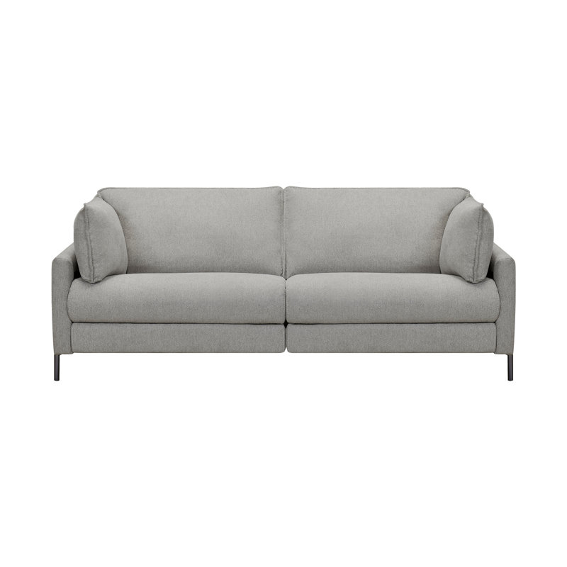 Caissi 80.25" Pillow top Arm Reclining Sofa, Gray Pebble