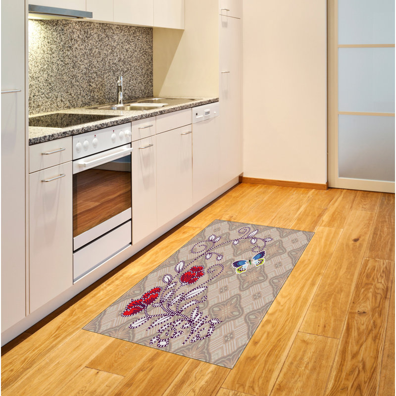 Floral High Density Long Fiber Poly Threads Decorative Area Rug Carpet, Rectangle 2'7" x 5'