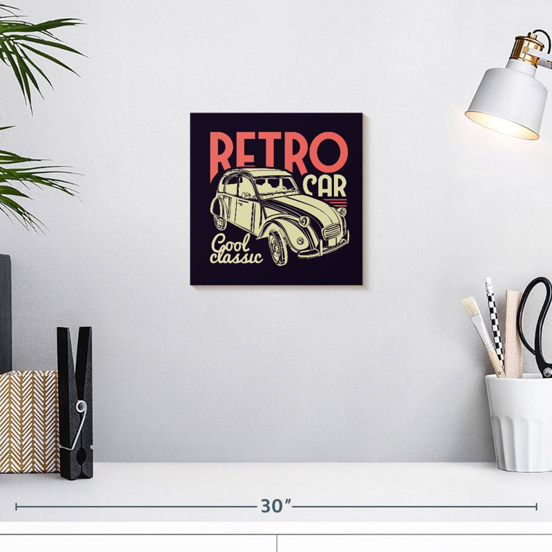 Cool Classic Retro Car, 10" H x 10" W