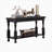Rustic Style Antique Black 1pc SOFA TABLE Open Bottom Shelf Plank Style Table Top