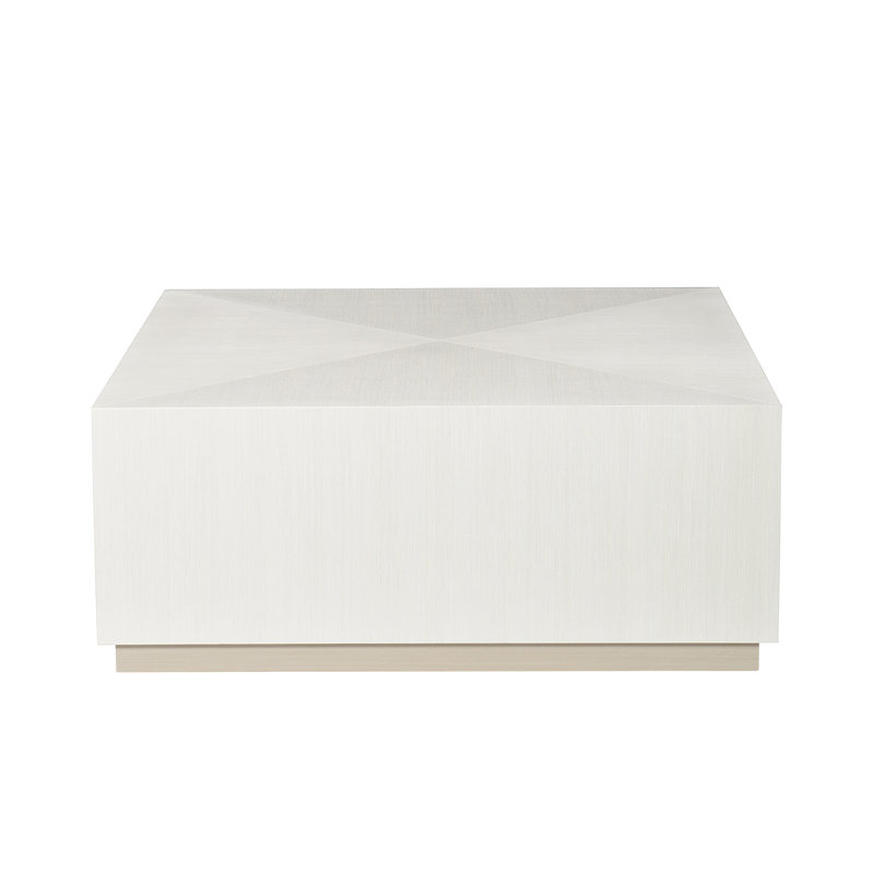 Axiom Transitional Square Cocktail Table with Storage in Gray and White