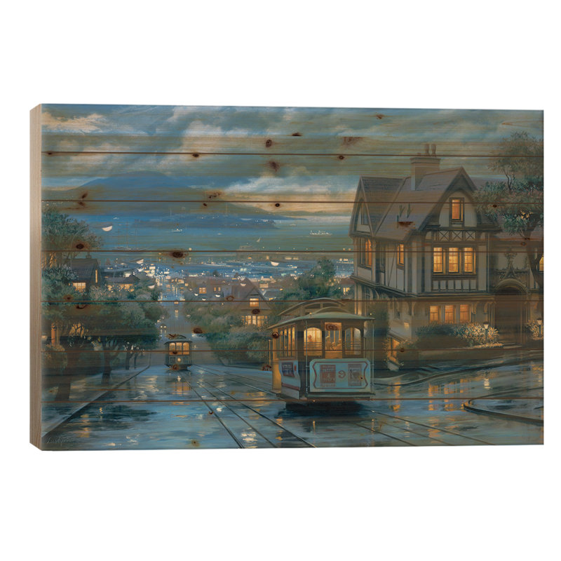 «Evening Journey» par Evgeny Lushpin, impression graphique, H 26 po x l 40 po x P 1,5 po
