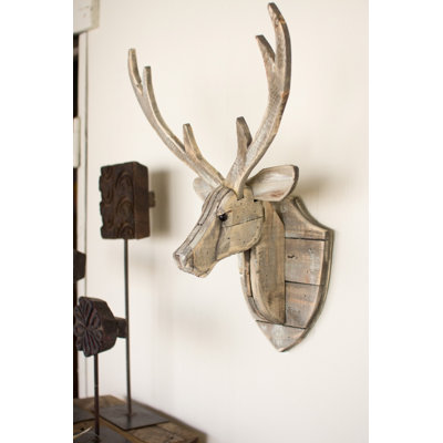  Recycled Wood Deer Mount Rustic Wall Decor 20.5"H