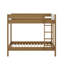 Lit superposé simple au-dessus de simple avec tête et pied de lit rembourrés Boucle, échelle, garde-corps de sécurité, lit superposé en bois d'hévéa