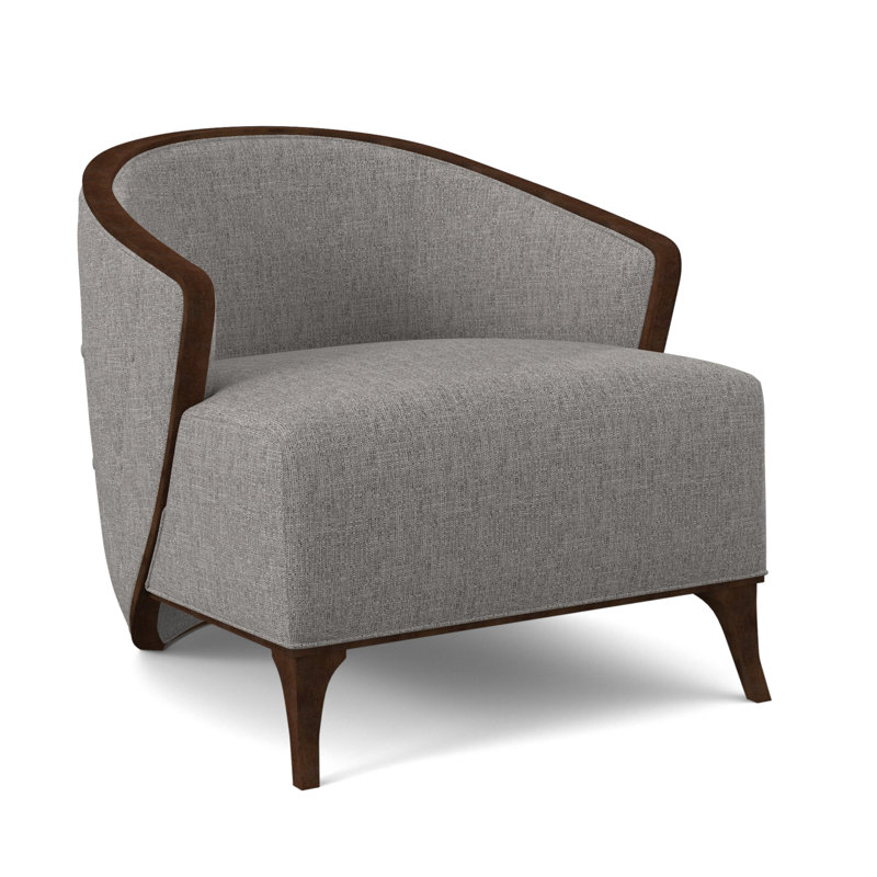 Fauteuil demi-tonneau l 30 po Peregrine, Noyer noir, Kinsley Sky