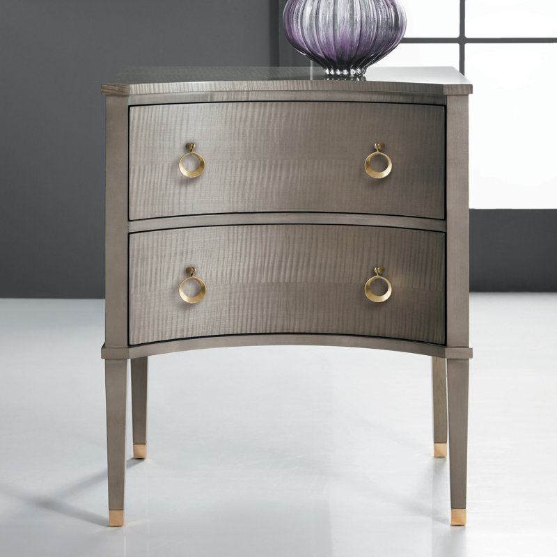 Commode décorative 2 tiroirs Concave Sycamore