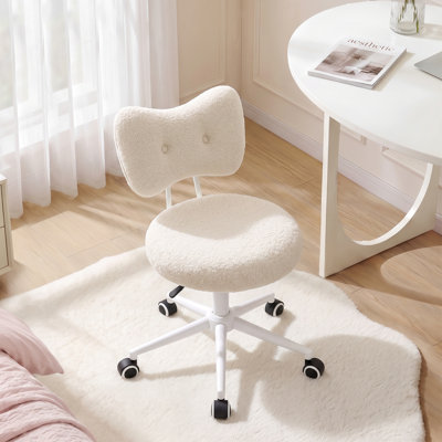 Fauteuil de meuble-lavabo contemporain pivotant rembourré à boucles Teddy