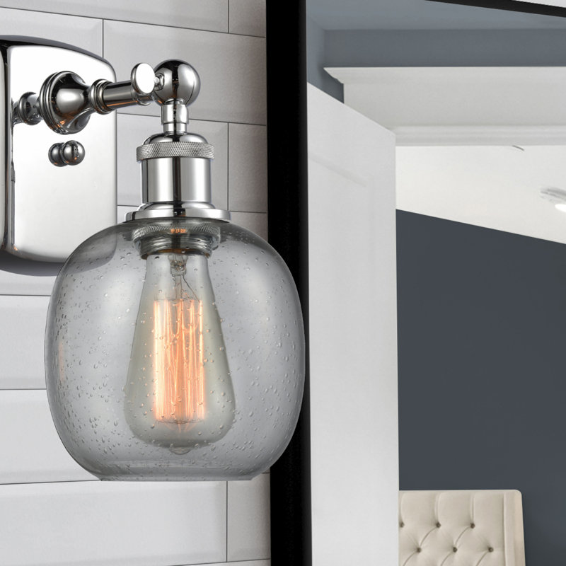 Carlucci Armed Sconce, Polished Chrome, Seedy