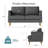 56"W Linen Modern Upholstered Loveseat Sofa-342774571