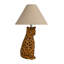 Lampe de table en céramique avec abat-jour en lin et interrupteur en ligne