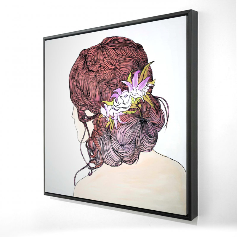 " Woman From Behind With Flowers "