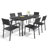 6 - Person Aluminum Patio Dining Set With Stackable Chairs And Umbrella Hole-1361614250