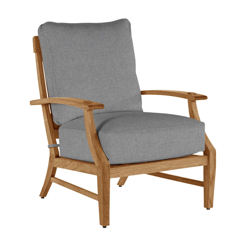 Méridienne Croquet, Pas de soudure, Teck naturel, Sunbrella® ‑ Cabana à rayures minuit
