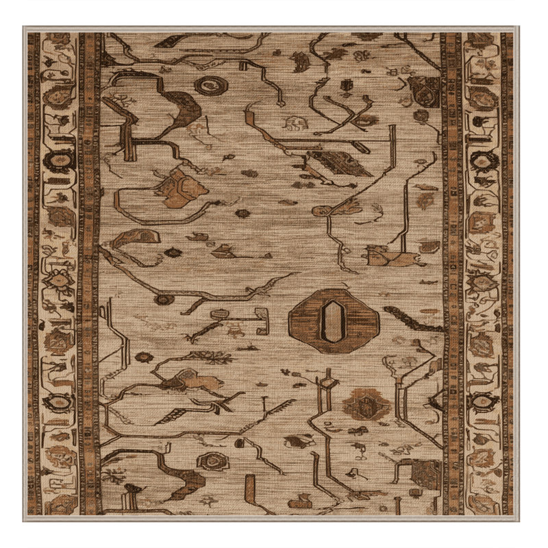Tapis brun lavable à la machine, Carré 6 pi