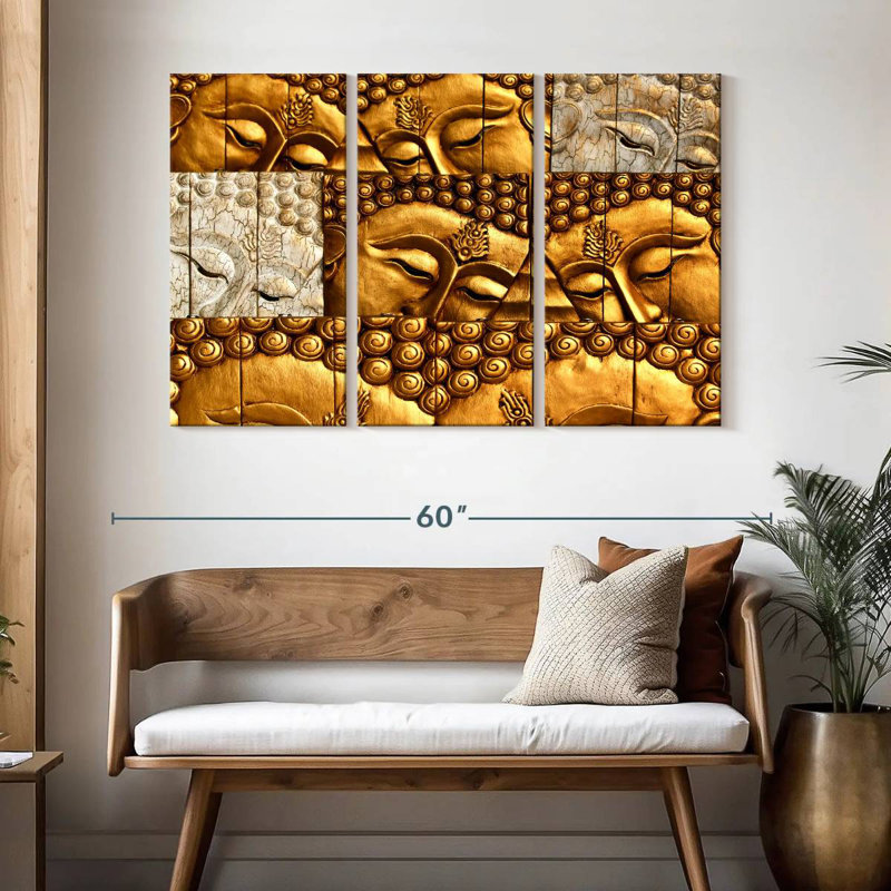 Leisha Royal Buddhas, 32" H x 50" W
