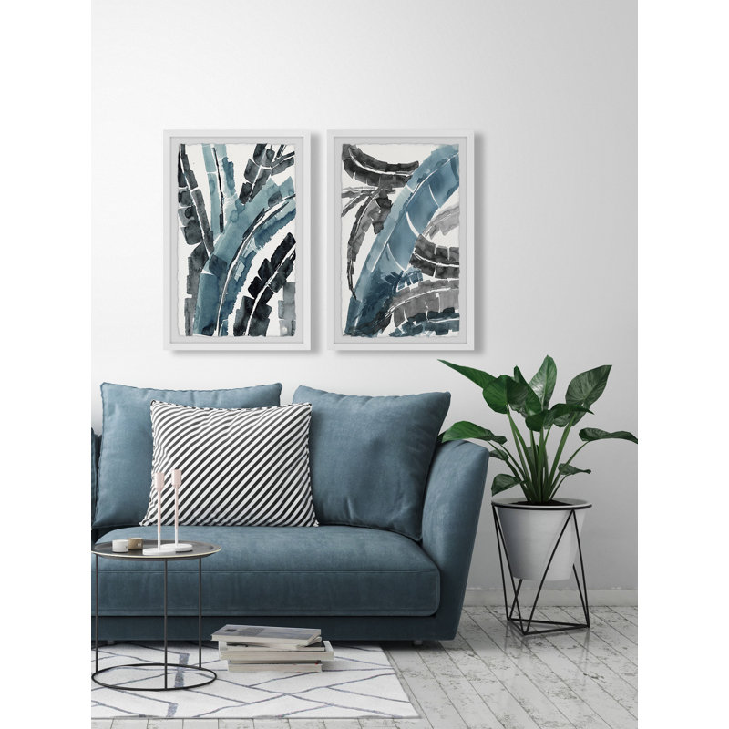 «Maja Dramatic Palms», ensemble de 2 reproductions d'art sur papier encadrées, H 30 po x l 20 po