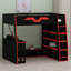 Loft Bed with Desk, Multi-Storage Shelves, RGB Lighting, and Adjustable Table Placement-1922463006