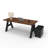 Serenity Modern A-Frame Executive Writing Office Desk, with Cushion Top Mobile Storage, 66x30, Walnut Block Top-239385226-239385335