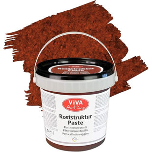 Structure de rouille Viva Decor Artline (couleur brun rouille, 1 litre) Structure rouille effet pour artistes mixtes pour la peinture - application au pinceau, spatule ou éponge sur toile (Ensemble de 2)
