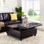 Grande table basse avec repose-pieds capitonné et capitonné avec rangement et dessus carré 35,43 po Ciara-200091324