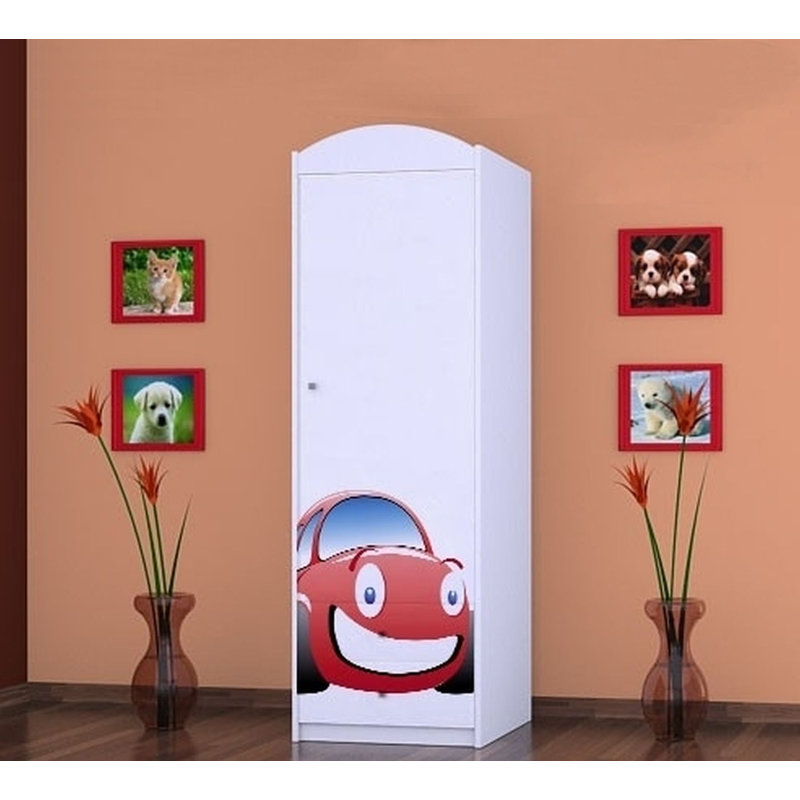 Zev 1 Door Wardrobe, White