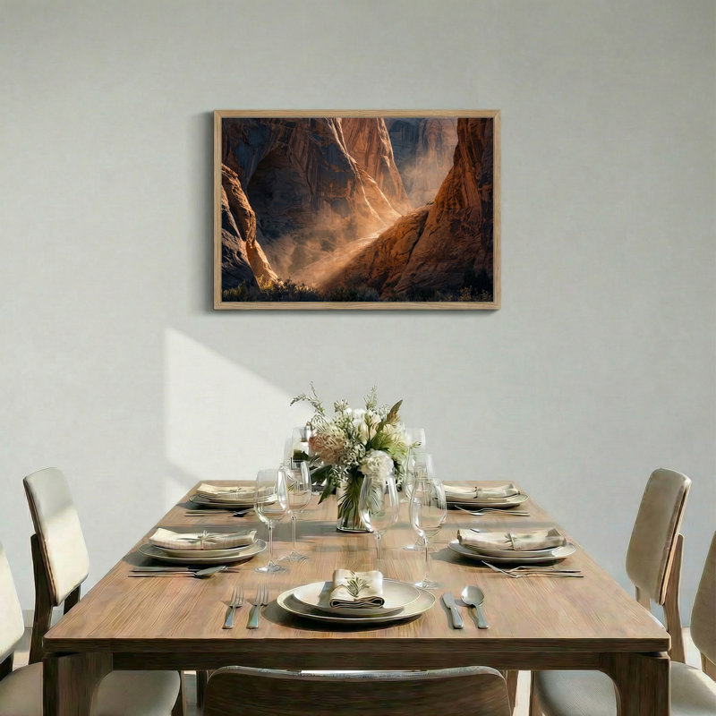 «Orange Sandstone Canyon Formation», art mural sur toile Misty Light, H 32 po x l 48 po