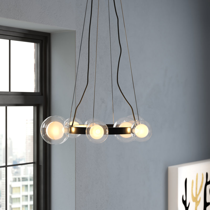 Aurora 7 - Light Dimmable Chandelier, Black