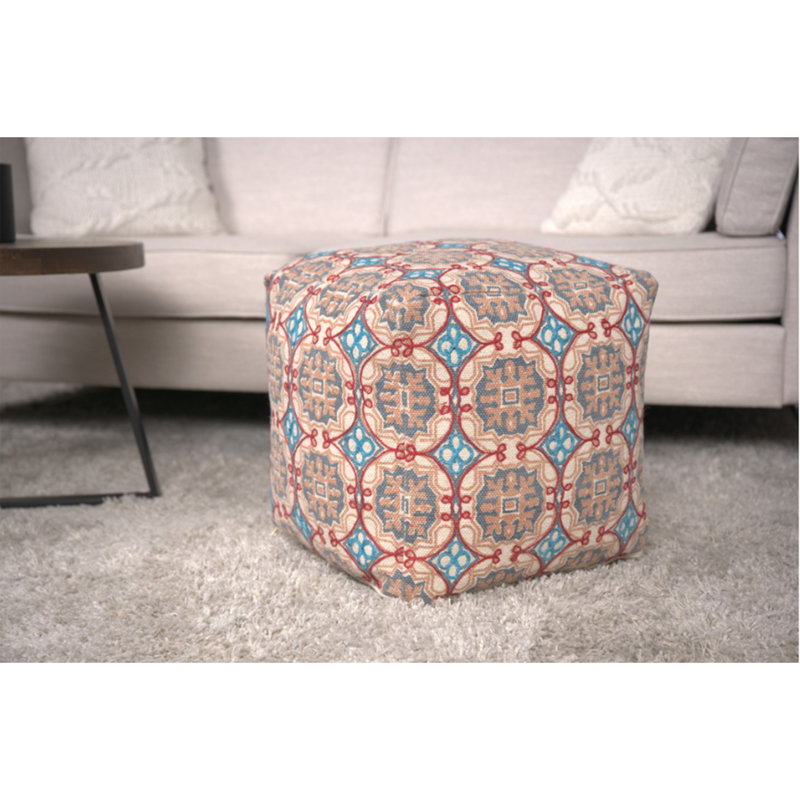 Pouf en tissu fabriqué à la main Amelia, multicolore