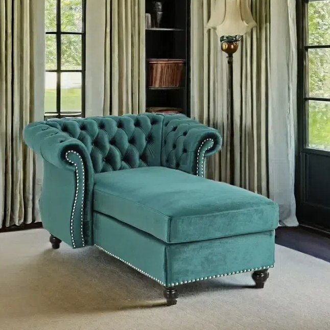 Chaise longue néo-classique décontractée et élégante, Atrovirens
