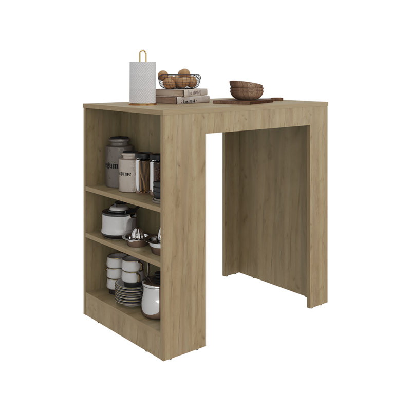 Îlot de cuisine Doyle lavande, Beige