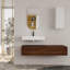 Meuble-lavabo mural 60 po avec lavabo en résine et armoire d'appoint 60 po, tiroir à fermeture en douceur, fixation à flotteur
