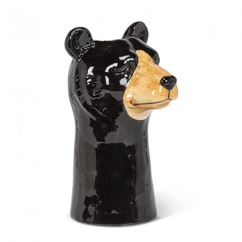 Vase tête d'ours noir