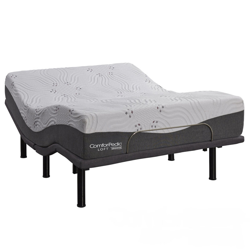 Comforpedic Loft from Beautyrest Firm Gel Memory Foam Mattress and Adjustable Base, Queen, 12"