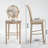 Blain 29.5" Seat Height Upholstered Bar Stools with Round Back & Carved Legs