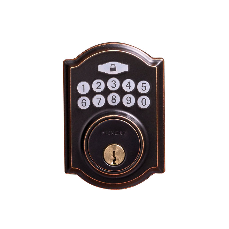 Securemote Keyless Entry Electronic Deadbolt with Bluetooth Capability, Aged Bronze