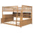 Full XL over Queen Bunk Bed with Storage Shelves, Multi-Color LED Lights & Pegboard for Teens and Adults, Brown-519793981-519793983