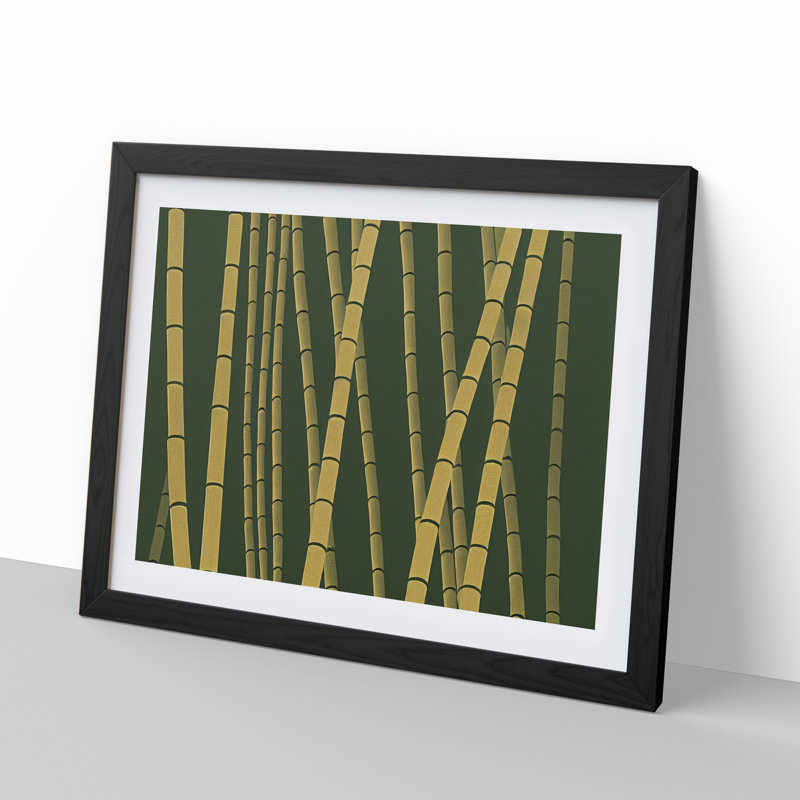 Pristine Bamboo Forest - Single Picture Frame Print, Black, 46cm H x 64cm W x 2cm D