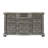 Toga 69 Inch Dresser With 11 Drawers, Gray Acacia Wood, Carved Details