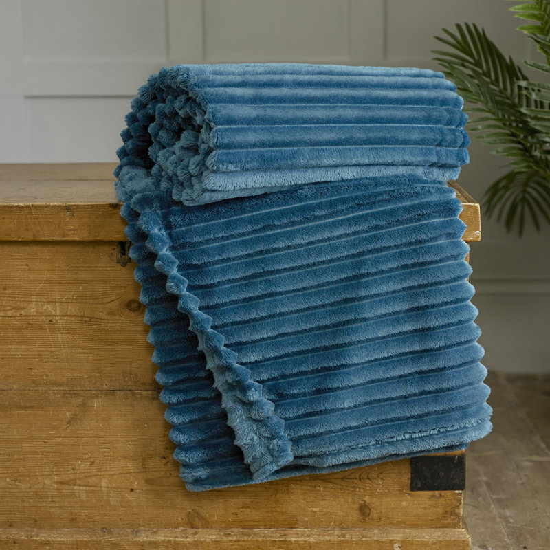 Plain Weave / Muslin Throw Blanket, Blue