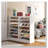 25.59" Width White Shoe Rack, 8-Tier Tall Shoe Shelf, Wooden Shoe Storage Cabinet