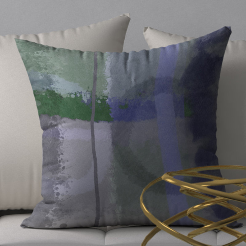 Abstract Throw Pillow, 18" H x 18" W