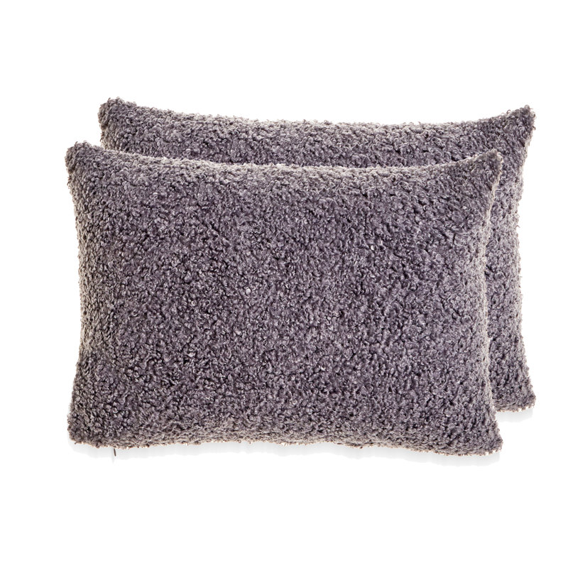 FRENCH BOUCLE Throw Pillow, Gray, Feather