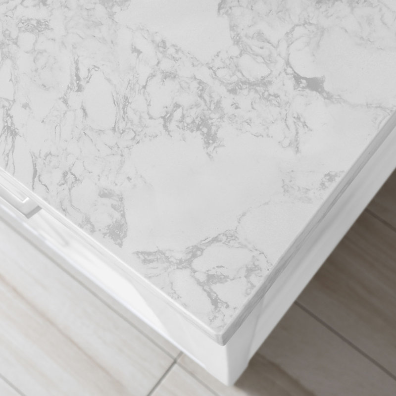 Ensemble de meuble-lavabo simple avec plateau 35,98 Toviah, Blanc, Chrome